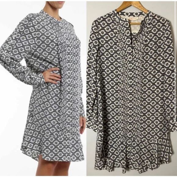 Tory Burch Womens Silk Ballet Crystals Abstract Shift Dress Multi-Color Medium - Picture 1 of 14